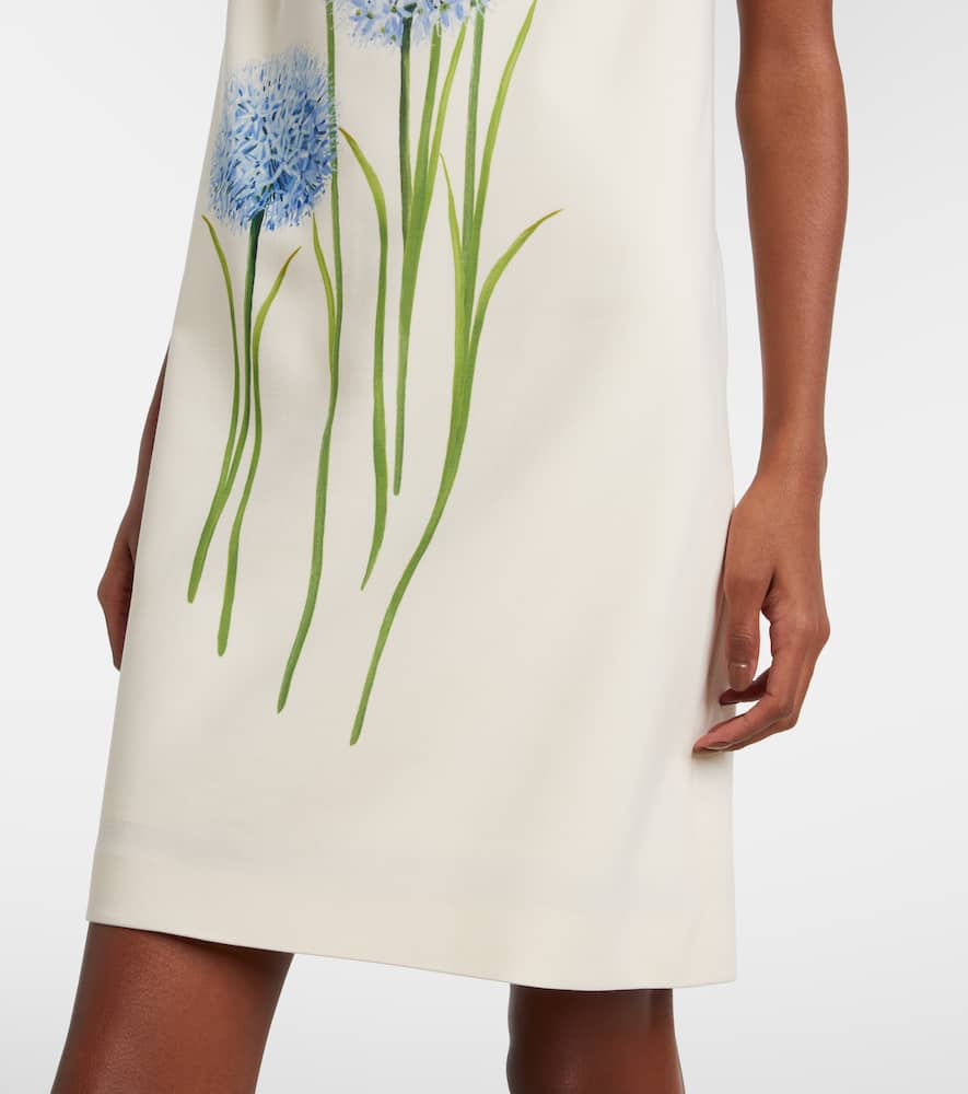 Oscar De La Renta Alliums-print Sleeveless Mini Shift Dress In Multi