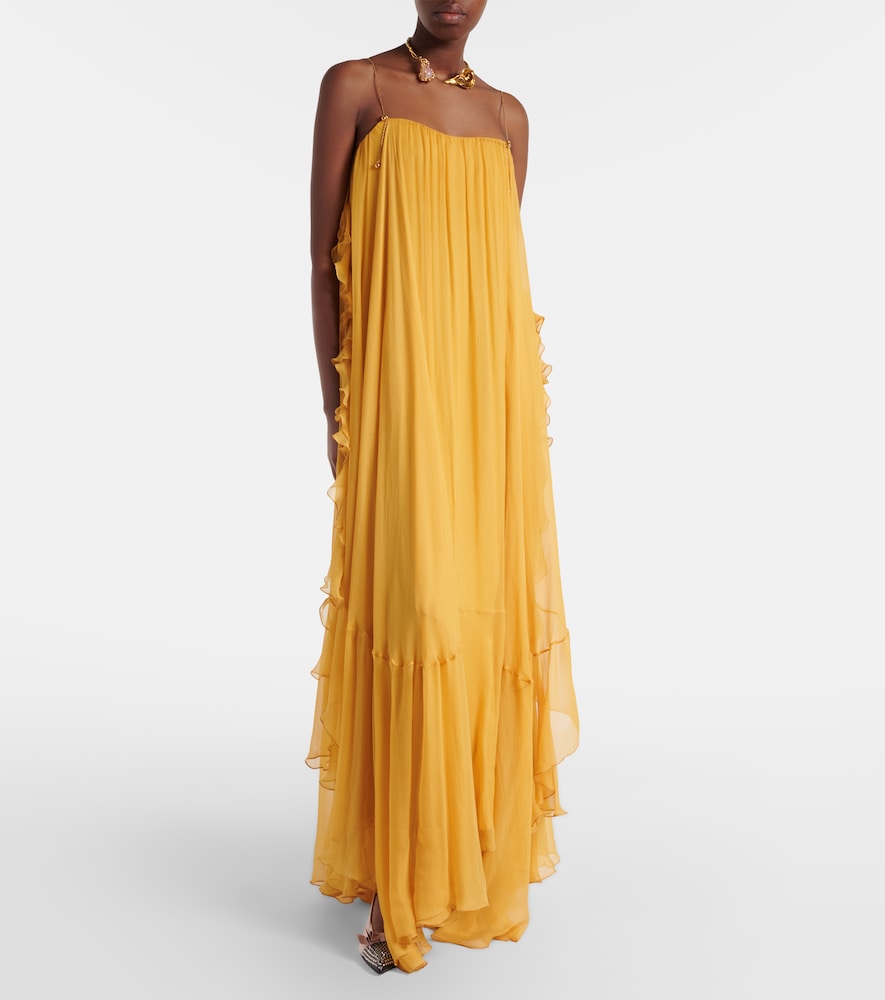  Chloe Chloe Ruffled Silk Muslin Gown 