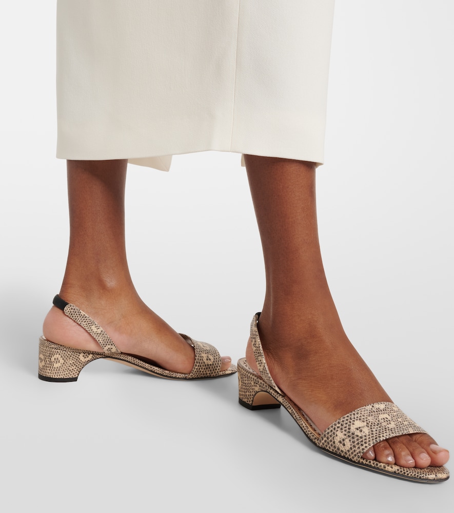Manolo Blahnik Patobarnu 30 lizard-effect leather sandals