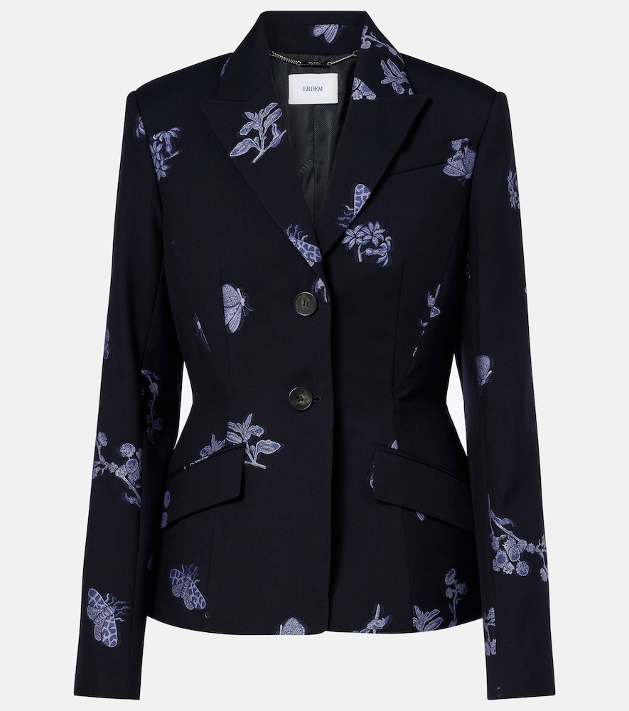 Erdem Wool and cotton jacquard blazer