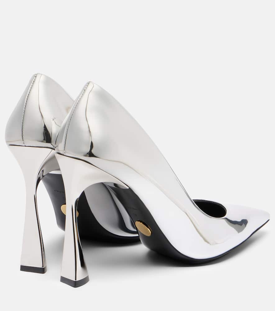 Stella Mccartney Elsa 103 Metallic-effect Pumps In Silver
