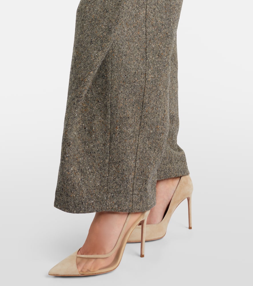 Aquazzura Studio 105 mesh and suede pumps