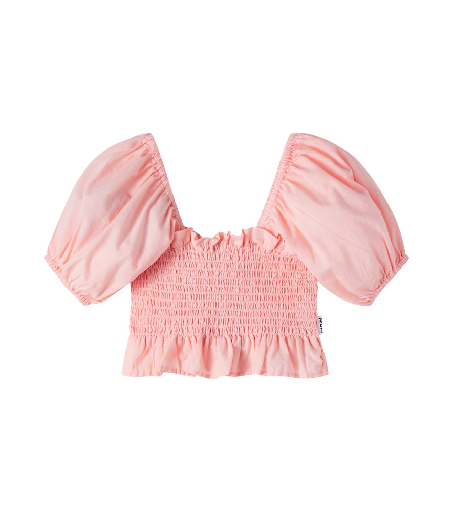 Molo Pink Rosine Ruched Cotton Top Y 16/17 - Mytheresa