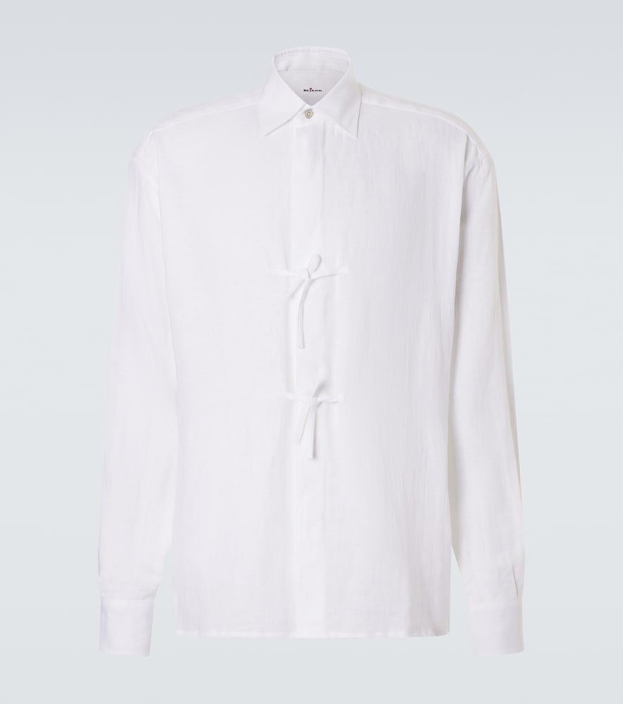 Kiton Dorian Bow Detail Linen Shirt