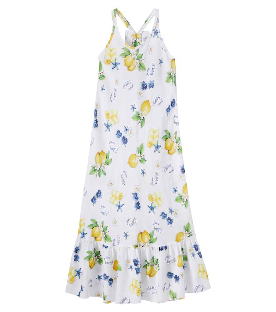 Monnalisa White Printed Cotton Dress Y Size 7 - Mytheresa