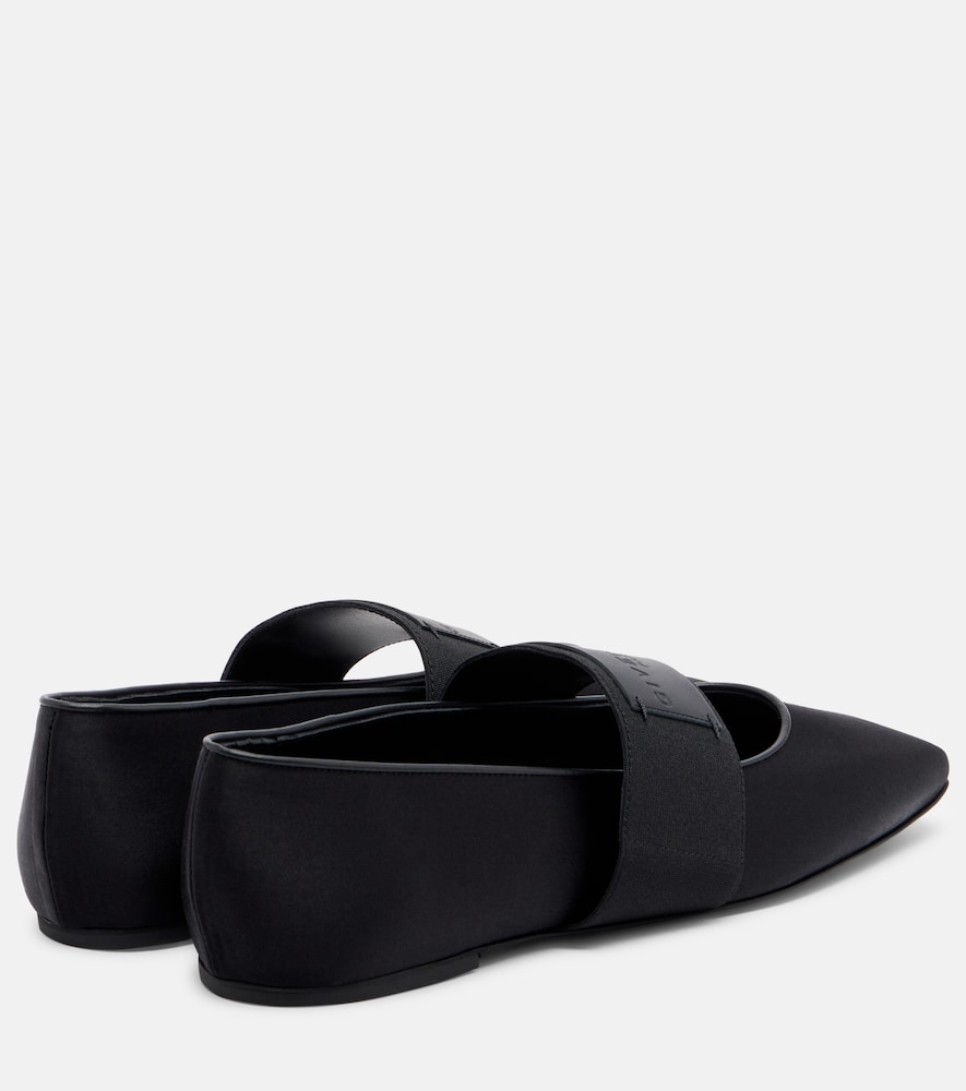  Givenchy Givenchy Sliced Square Satin Ballet Flats 