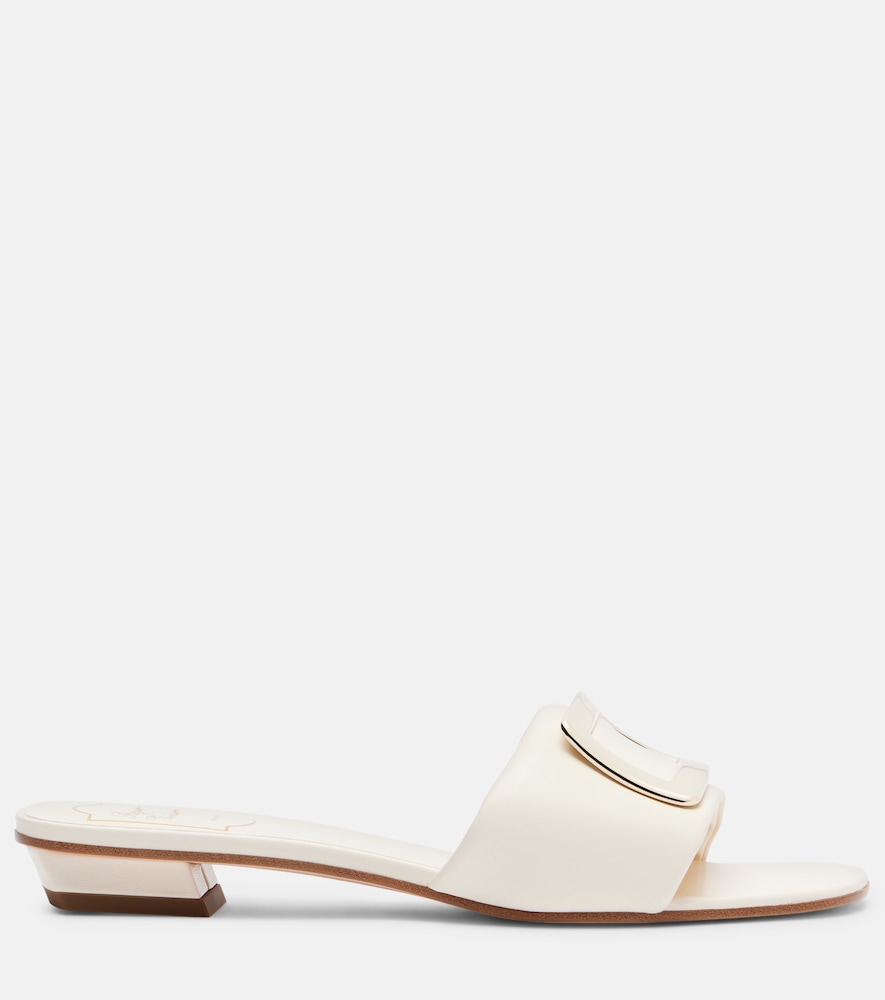  Roger Vivier Roger Vivier Leather Slides 