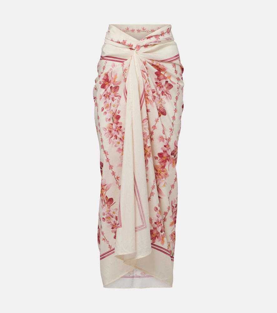 Agua by Agua Bendita Lavanda floral cotton and silk beach cover-up