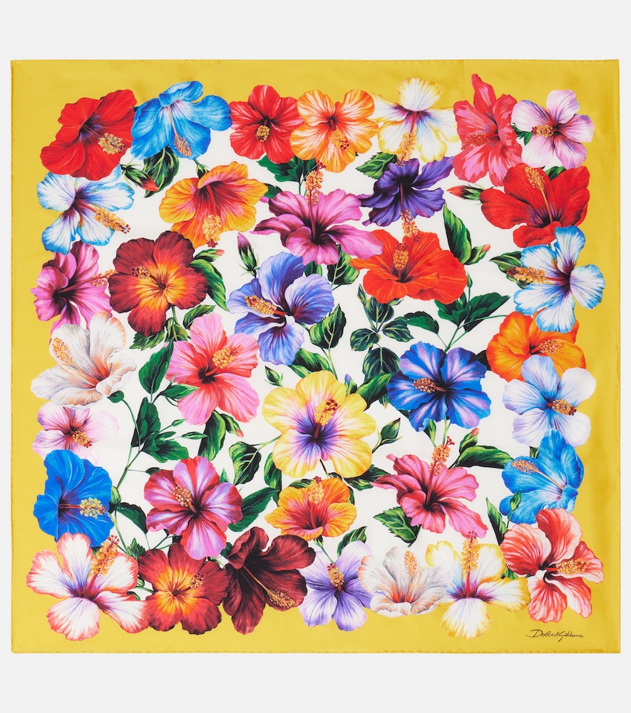 Dolce & Gabbana Floral silk twill scarf