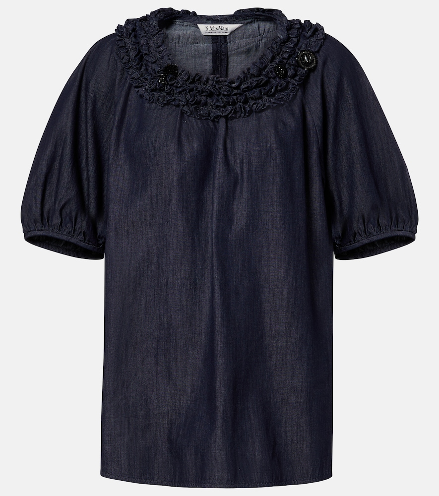 Verzierte Bluse aus Denim