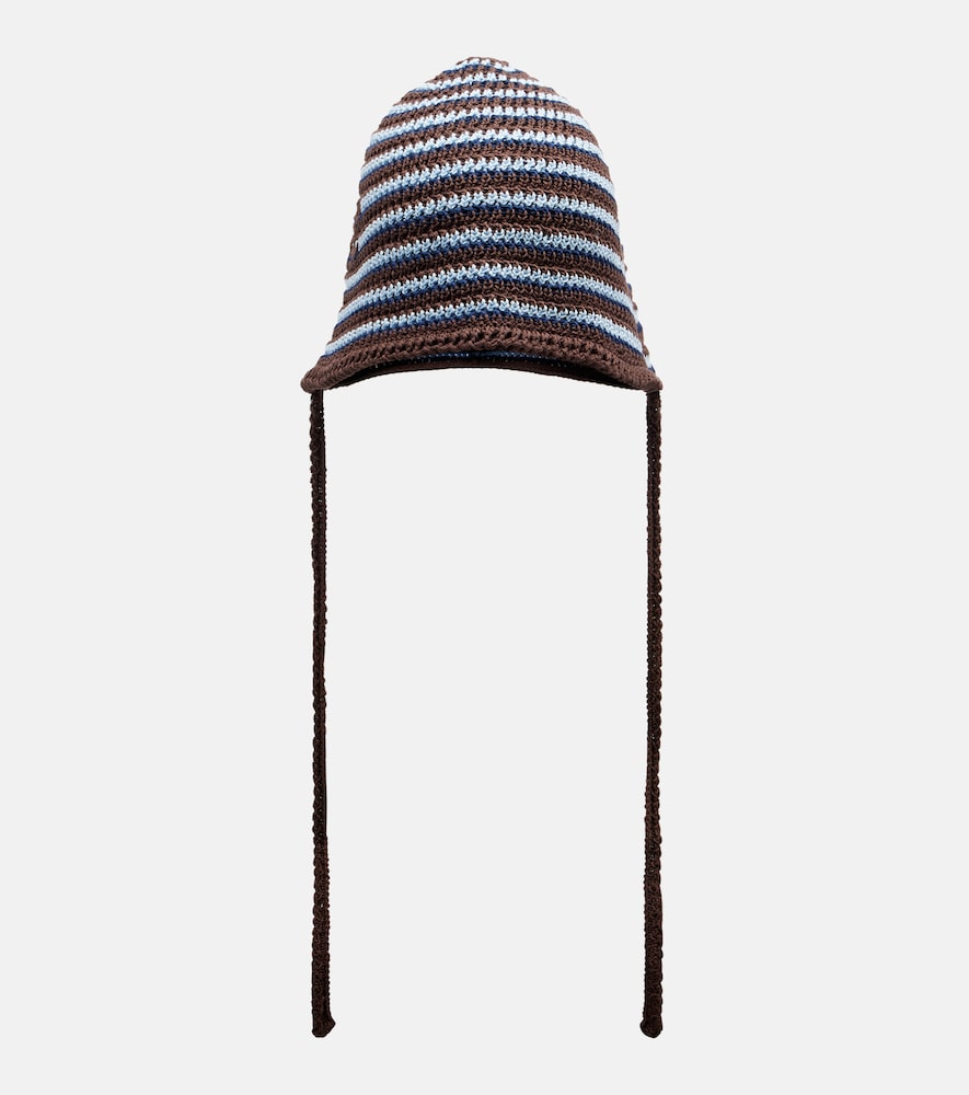 Miu Miu Knitted striped cotton hat