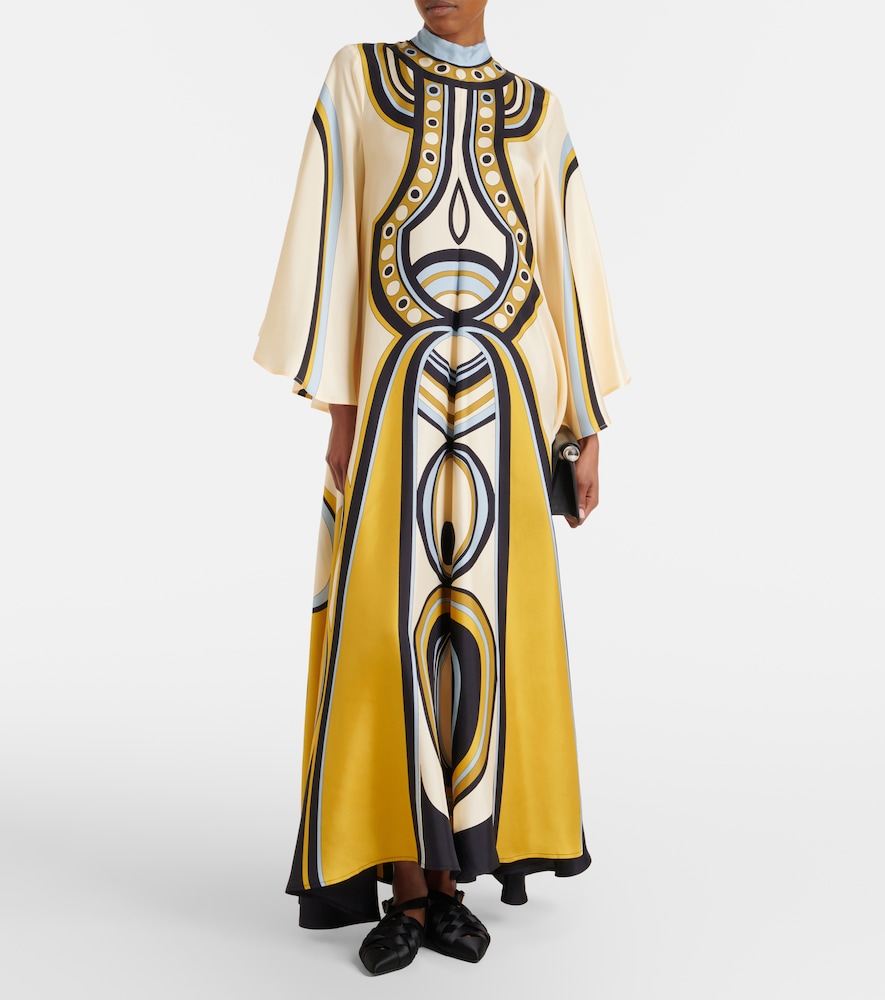 La DoubleJ Magnifico printed silk twill maxi dress