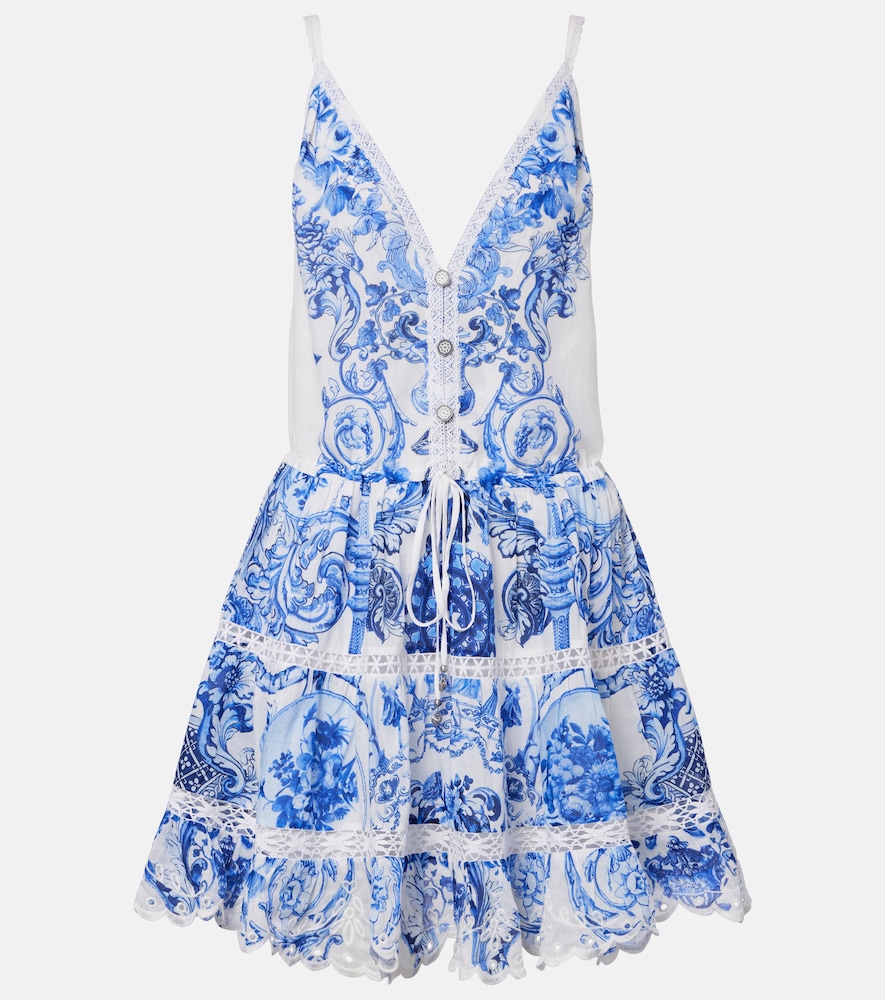 Minikleid aus Baumwolle und Seide