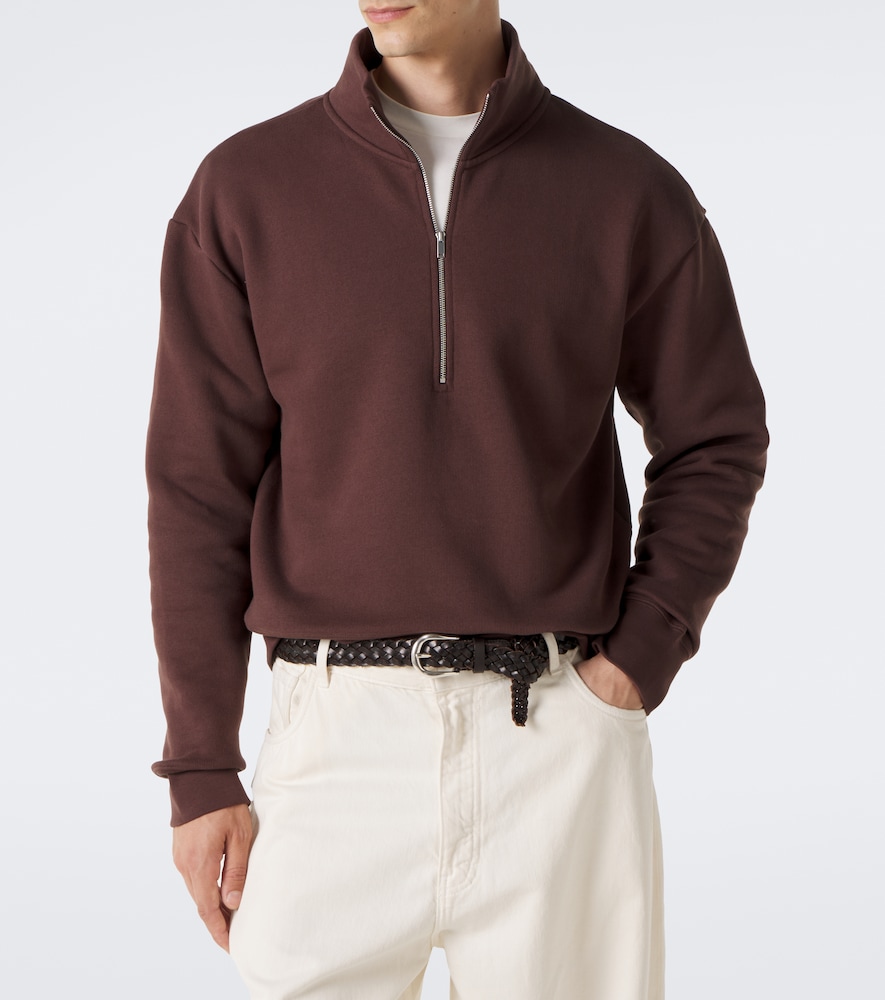 Cotton Jersey Half-Zip Sweatshirt