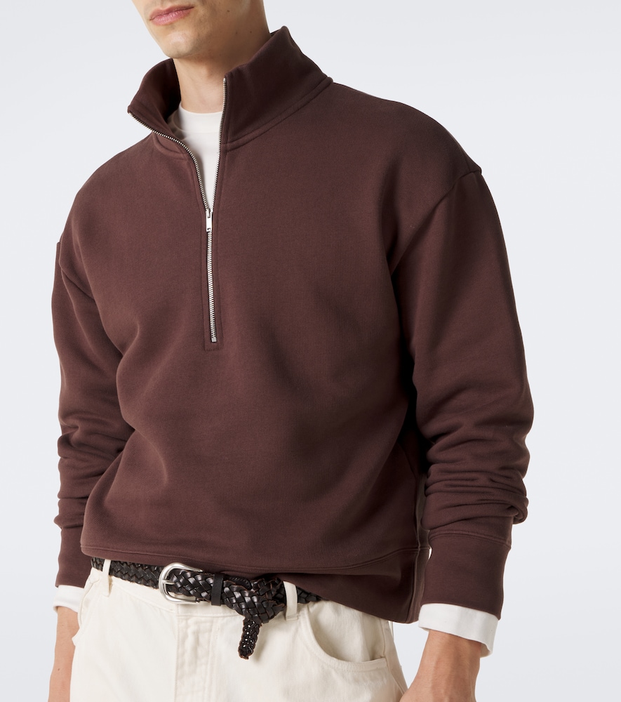 Cotton Jersey Half-Zip Sweatshirt