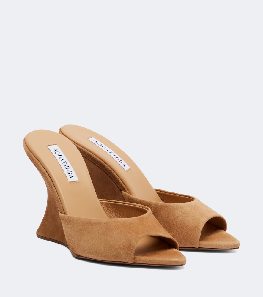 Mules Bisous in suede con zeppa