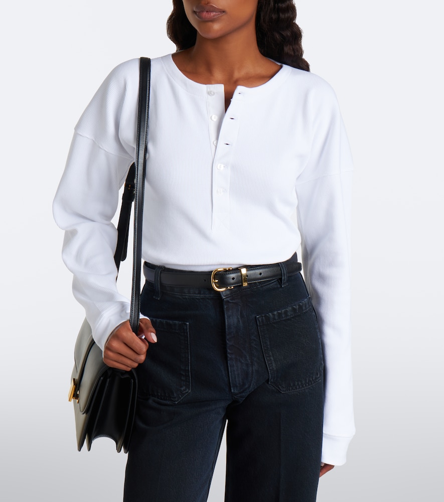 Hazel Ribbed-Knit Cotton Top