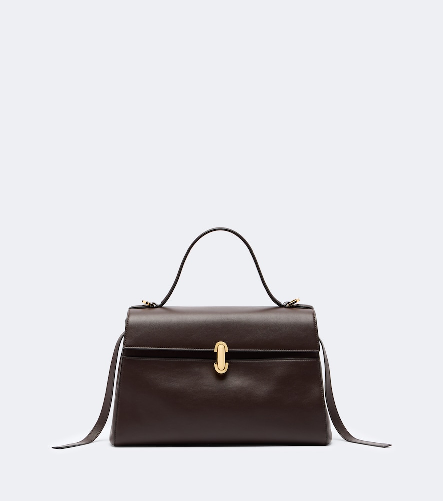 Savette Symmetry Soft Medium Leather Top Handle Bag In Brown
