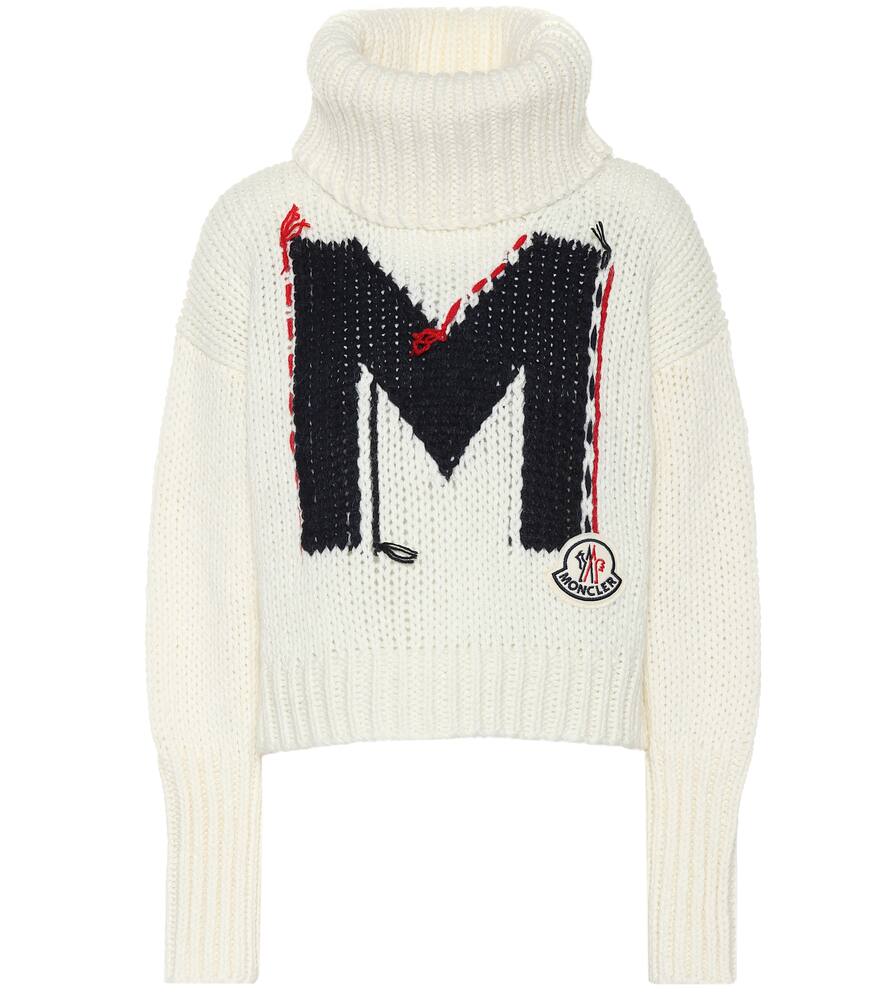 Click to view more detailed imagery on our partner's website Moncler Logo-jacquard Chunky-knit Roll-neck Sweater In White