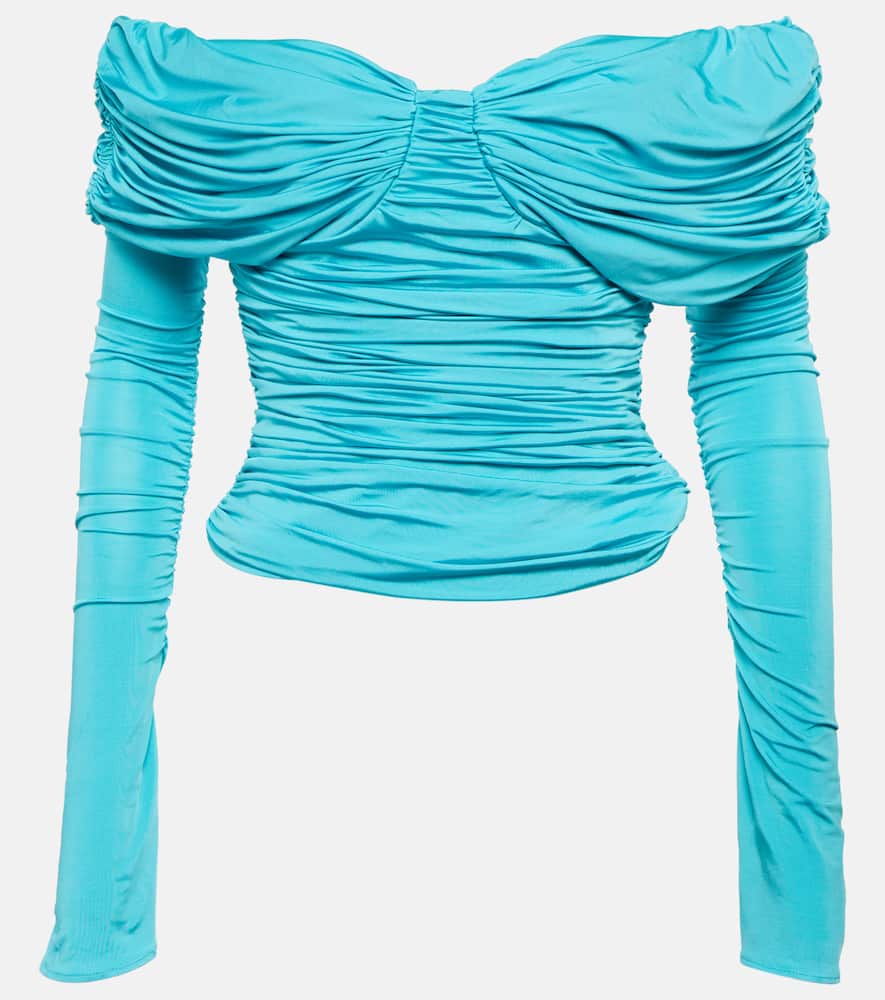 Giuseppe Di Morabito Off-shoulder-top In Blue Zircon