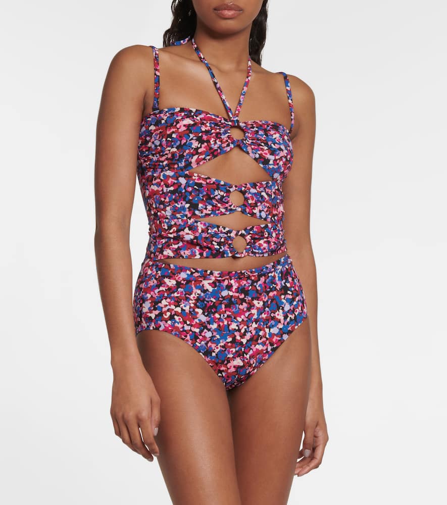 Shop Isabel Marant Stiza Floral Swimsuit In Pink /blue