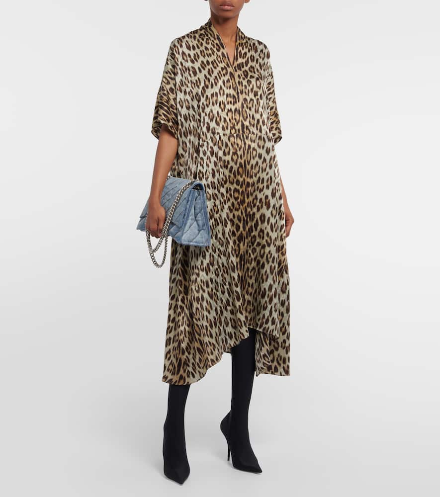 Balenciaga Crush Medium Denim Shoulder Bag In Denim Blue