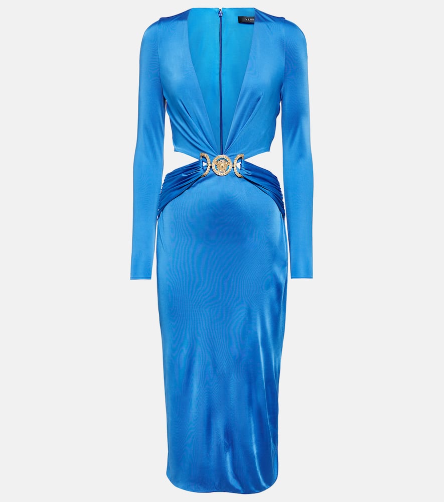 Versace Medusa Biggie cutout satin midi dress