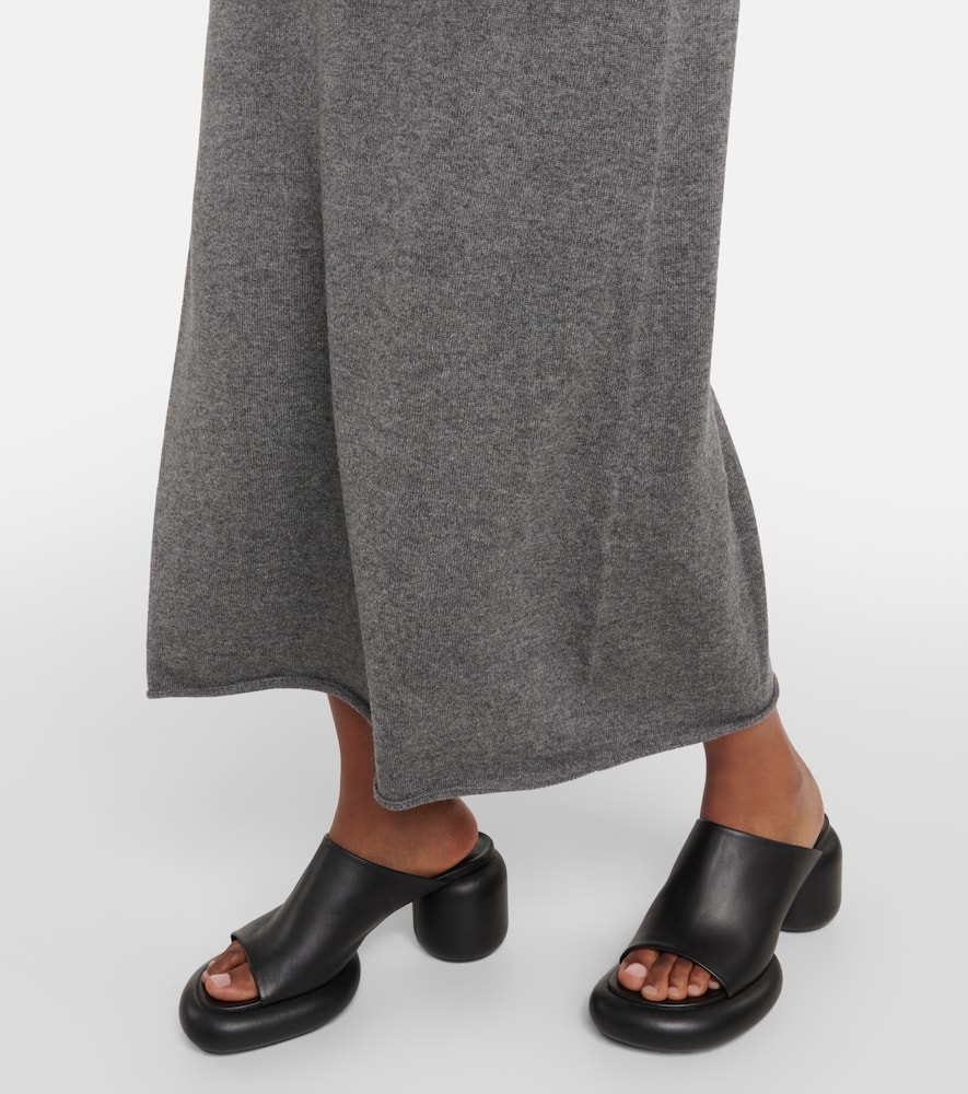 Shop Jil Sander Cashmere Turtleneck Midi Dress In Grey