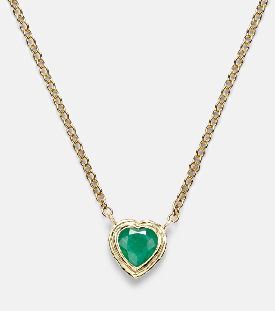  Octavia Elizabeth Octavia Elizabeth Halskette Heart & Toggle Aus 18kt Gelbgold Mit Smaragd 