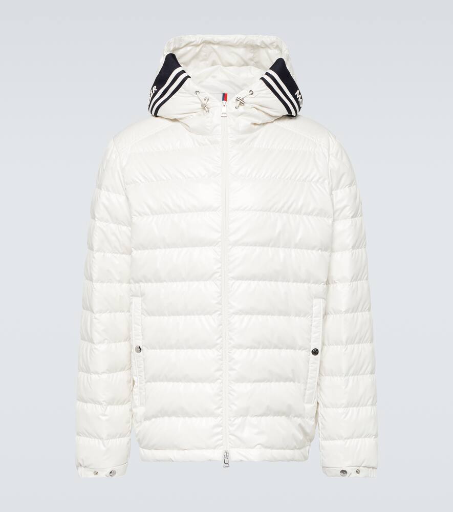 Moncler Cornour Quilted Full Zip Hooded Down Jacket In White