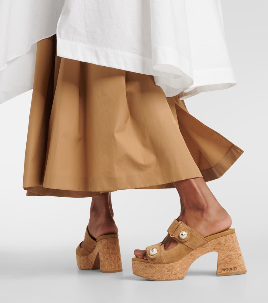 FAIENCE绒面革厚底凉鞋