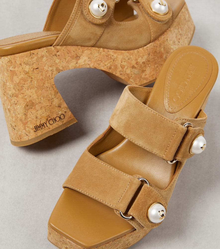 FAIENCE绒面革厚底凉鞋