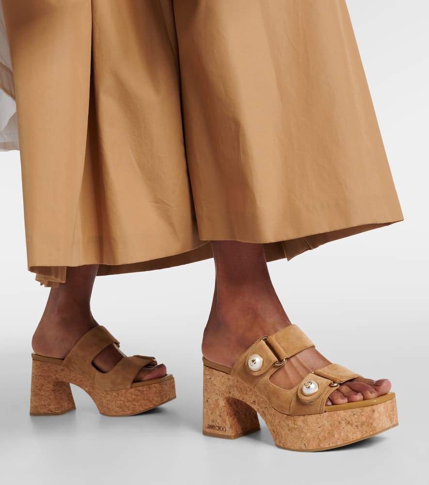 FAIENCE绒面革厚底凉鞋