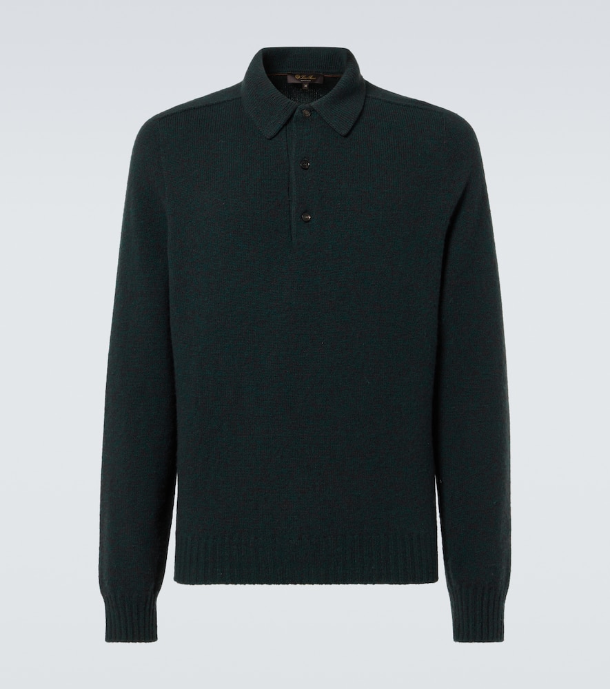 Virgin wool polo sweater