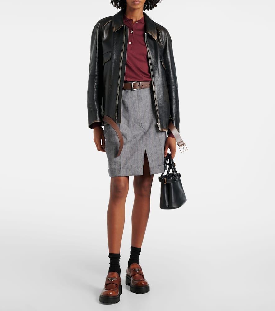 Prada Double Chocolate Platform Loafer In Brown