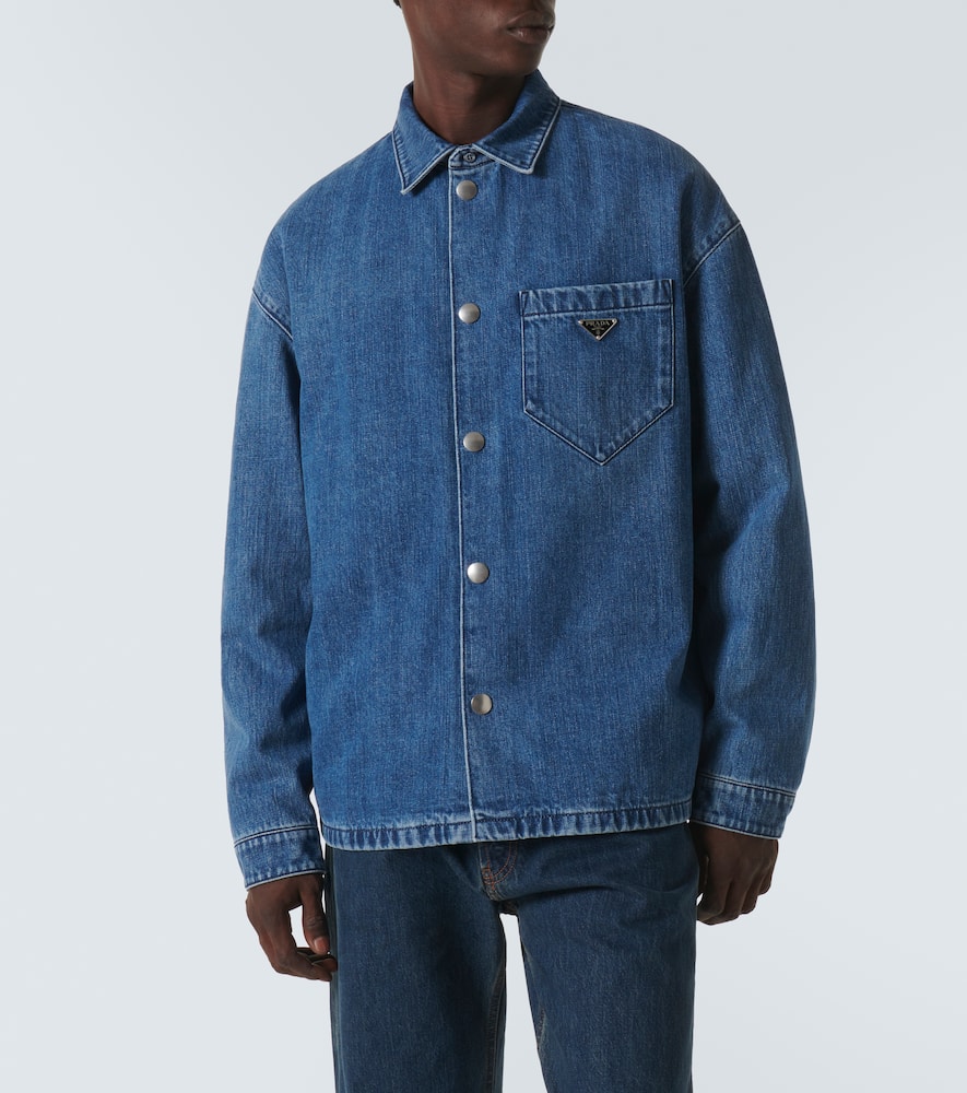 Prada Blue Denim Shirt In Blue