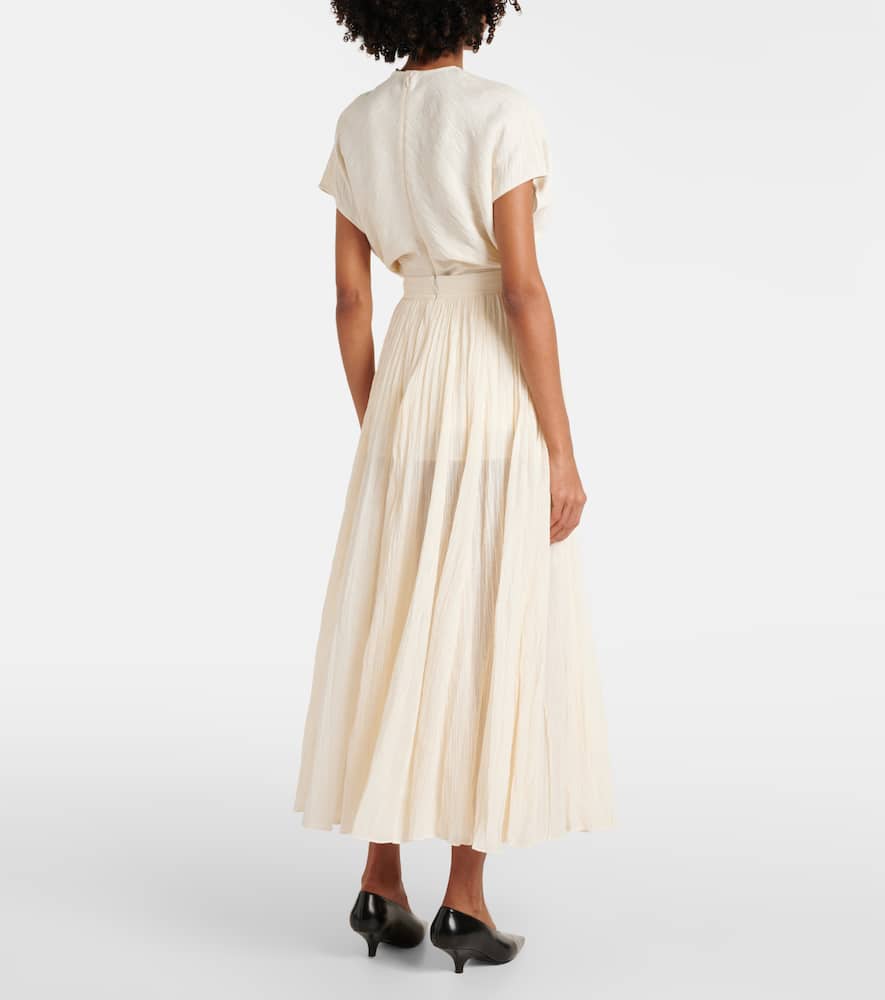 Toteme Plissé cotton-blend maxi skirt