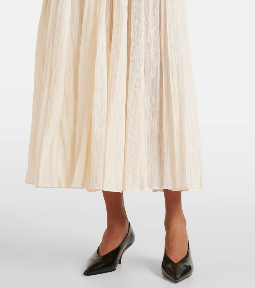 Toteme Plissé cotton-blend maxi skirt