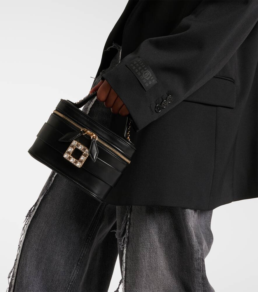 Roger Vivier Embellished Zipped Tote Bag In Black