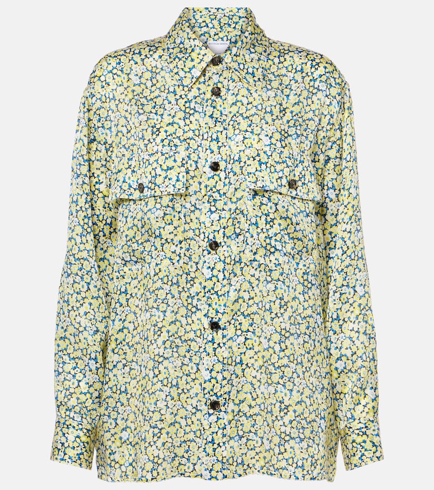 Bottega Veneta Printed Silk Shirt In Yellow