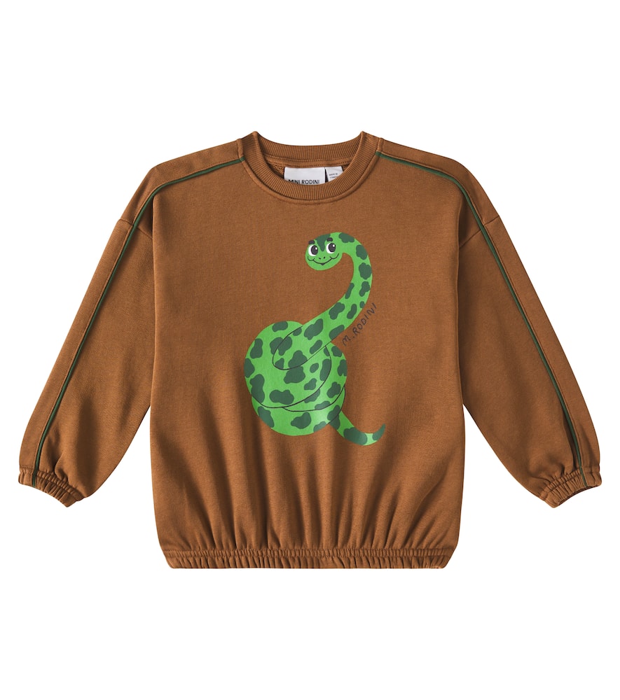 Mini Rodini Snake Cotton Sweatshirt In Brown