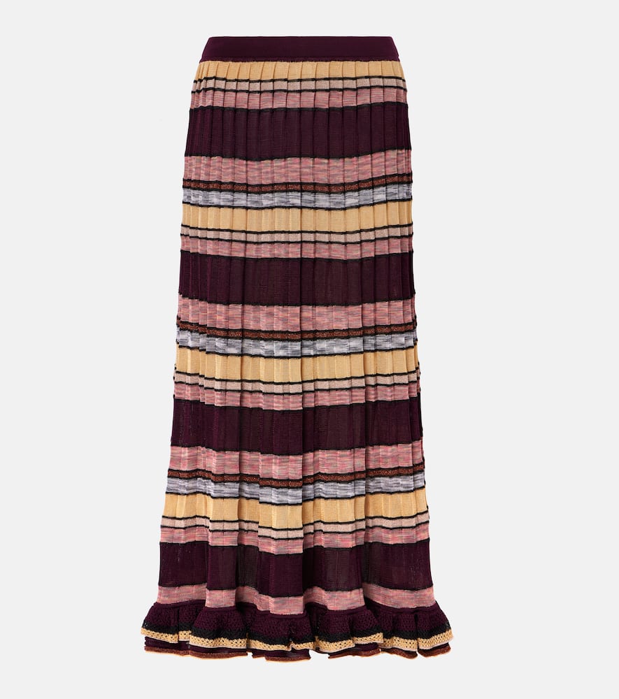 Ulla Johnson Seraphine striped pleated midi skirt