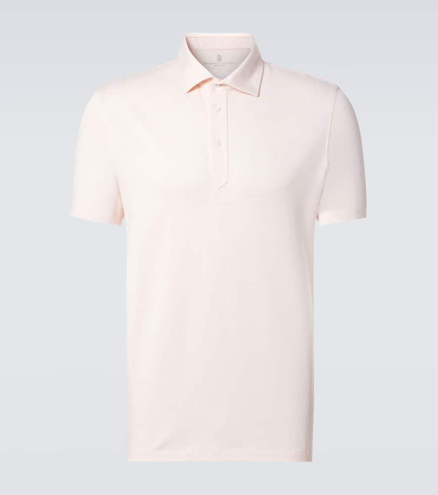 Brunello Cucinelli Cotton And Linen Polo Shirt In Beige