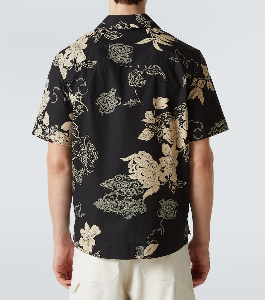 Moncler Printed Cotton Poplin Shirt In Black