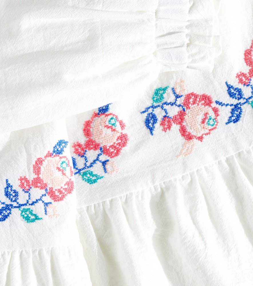  C'era Una Volta C'era Una Volta Jane Floral Embroidered Cotton Skirt 