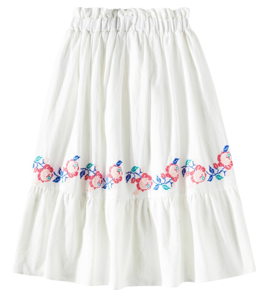  C'era Una Volta C'era Una Volta Jane Floral Embroidered Cotton Skirt 
