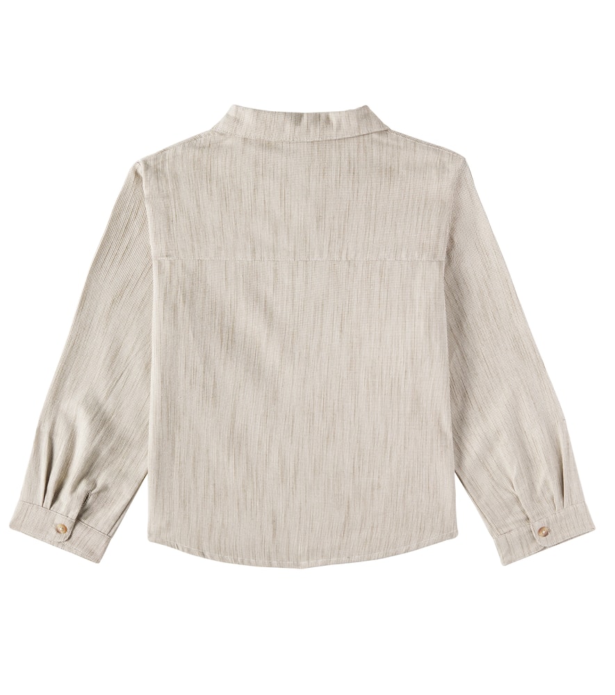 Donsje Pieter Striped Cotton Overshirt In Neutrals
