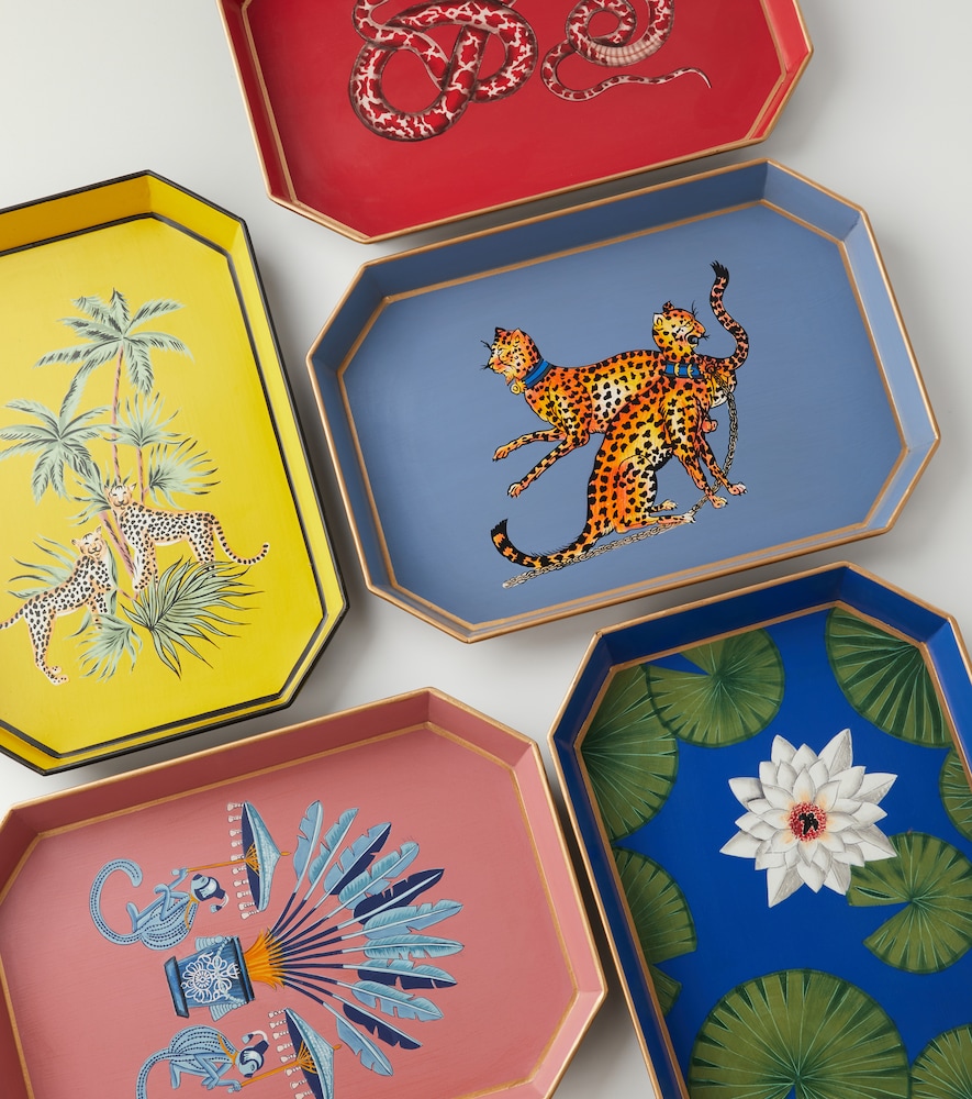  Les-ottomans Les-ottomans Tablett Flowers 