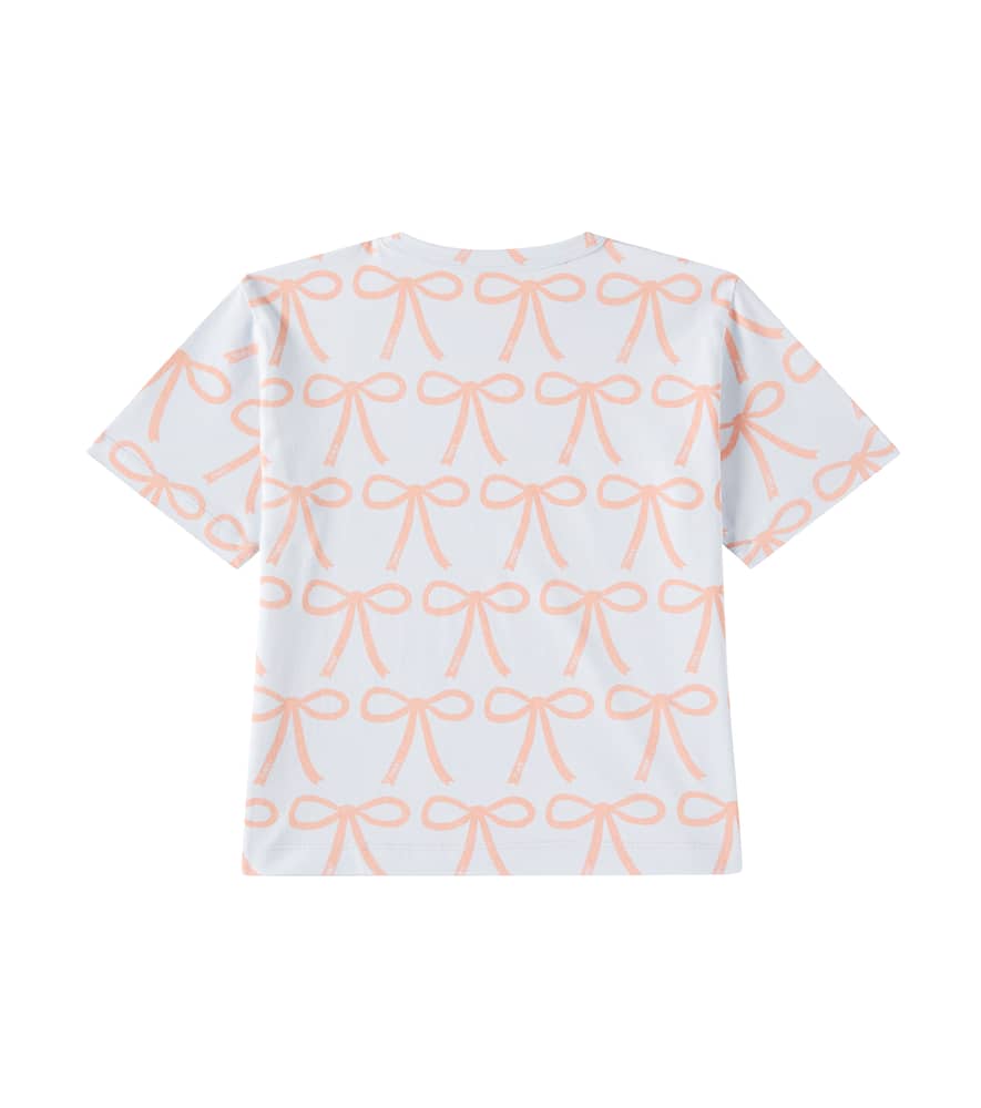 Tinycottons Printed Cotton T-shirt In Pastel Blue