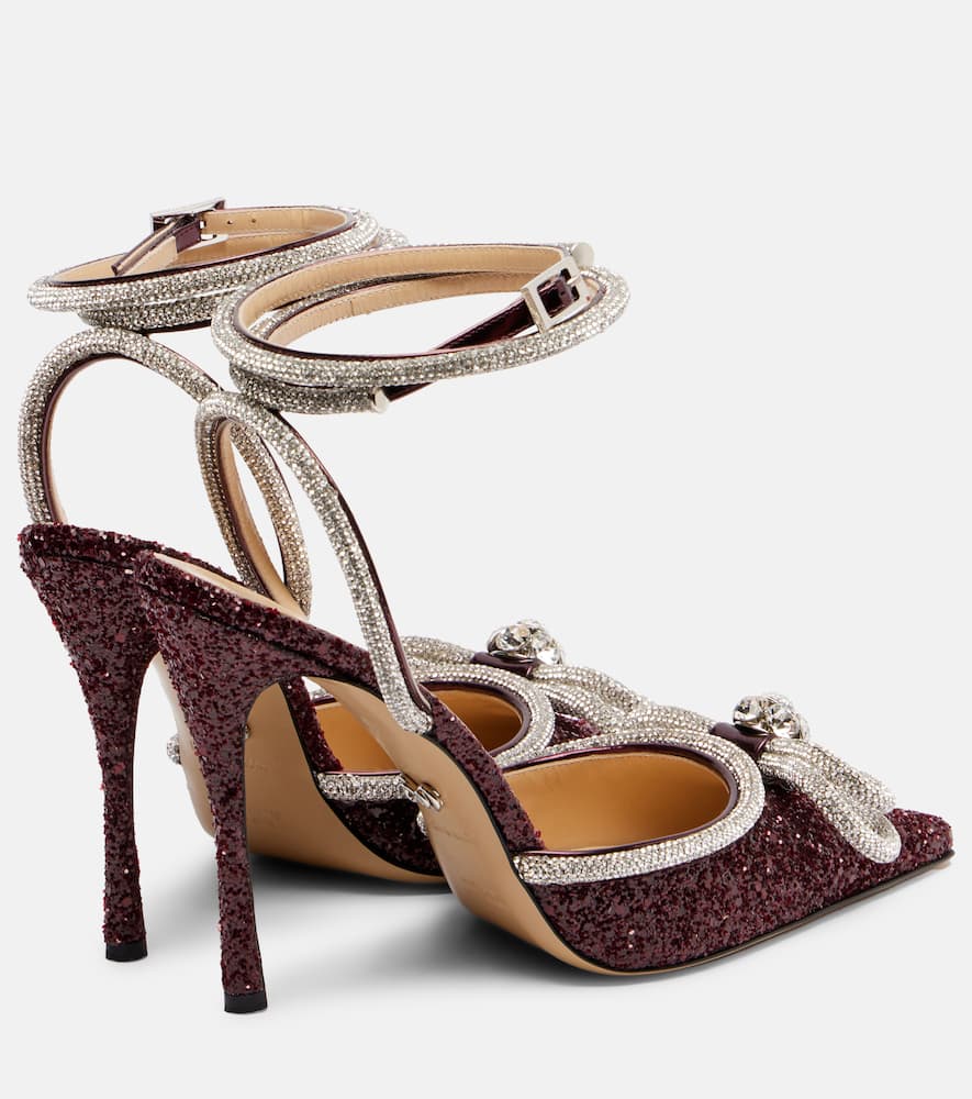 Mach&mach Double Bow 110 Embellished Pumps In Burgundy